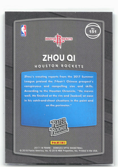 2017-18 Donruss Optic #151 Zhou Qi