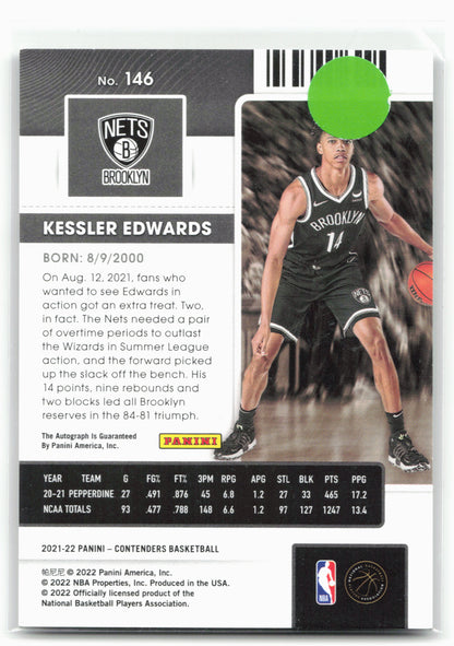 2021-22 Panini Contenders #146 Kessler Edwards