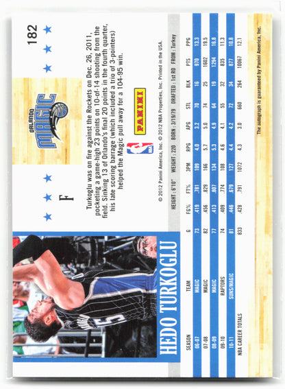 2011-12 Hoops #182 Hedo Turkoglu Autographs