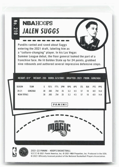 2021-22 Hoops #210 Jalen Suggs Purple