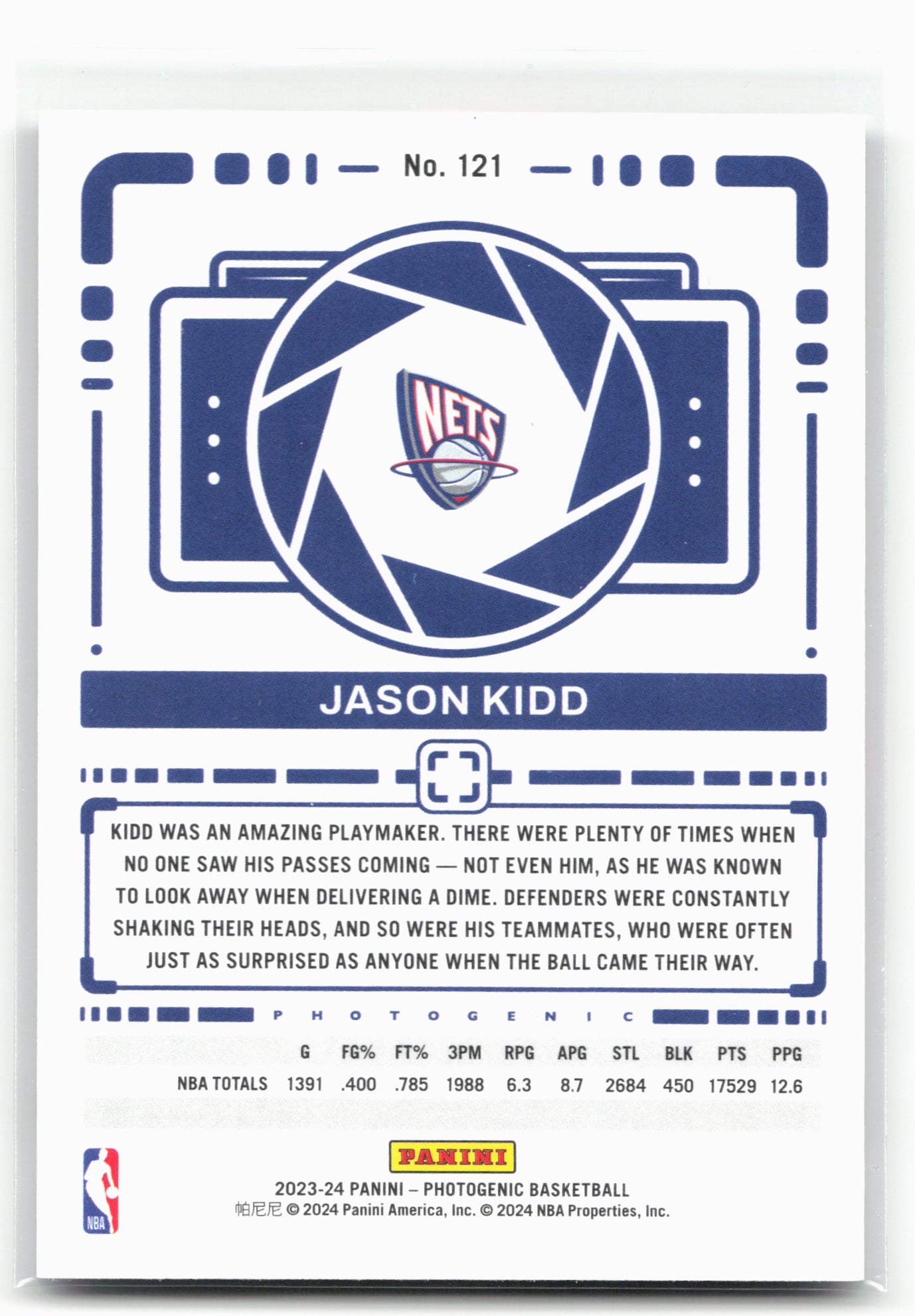 2023-24 Panini Photogenic #121 Jason Kidd
