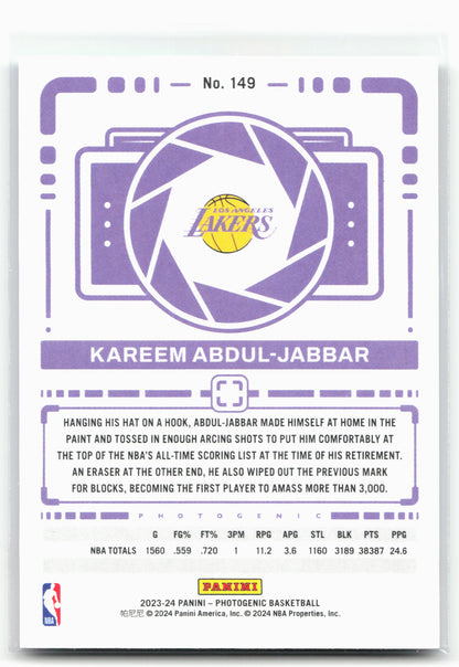 2023-24 Panini Photogenic #149 Kareem Abdul-Jabbar