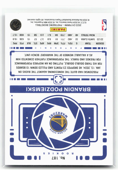 2023-24 Panini Photogenic #187 Brandin Podziemski
