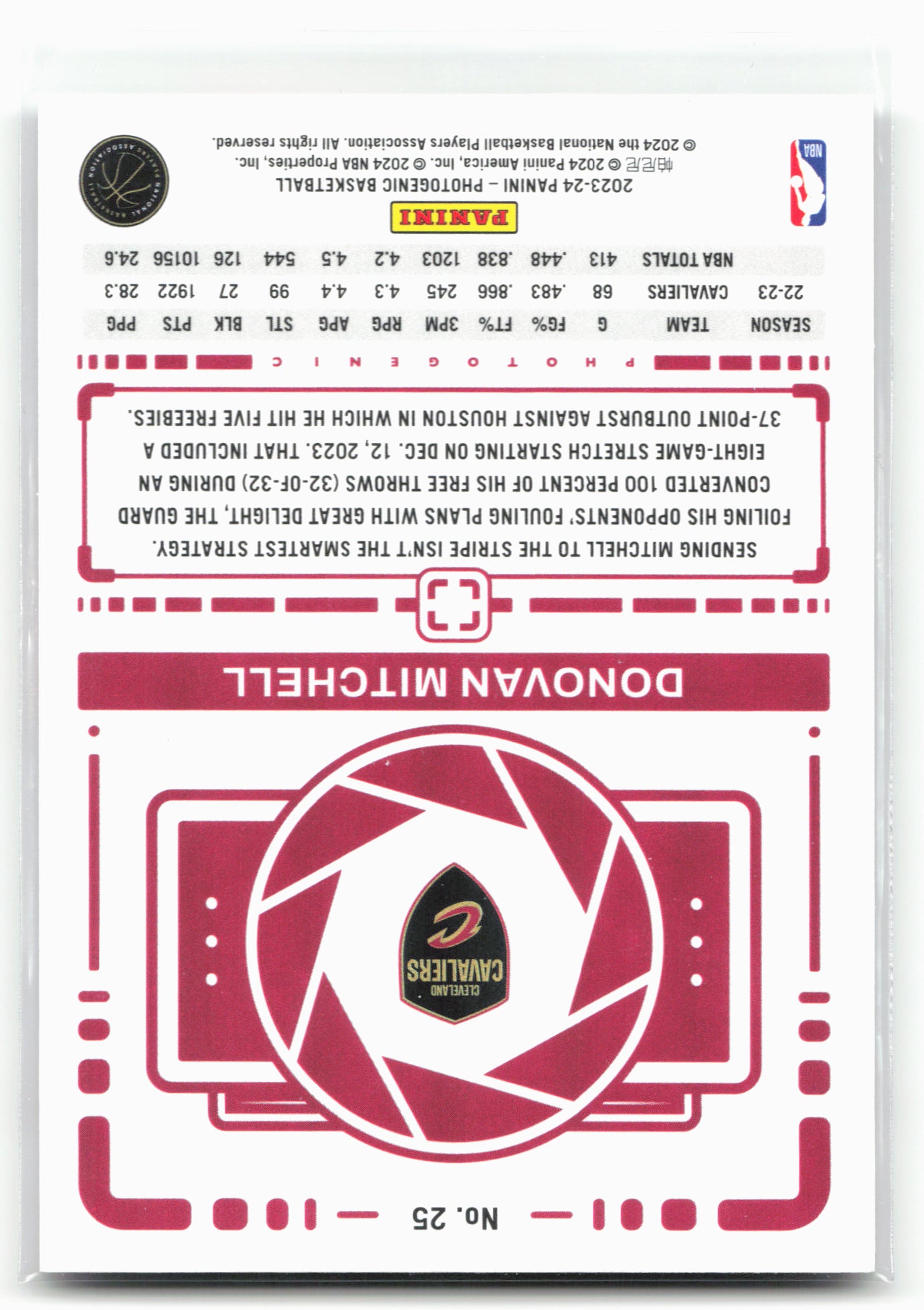 2023-24 Panini Photogenic #25 Donovan Mitchell
