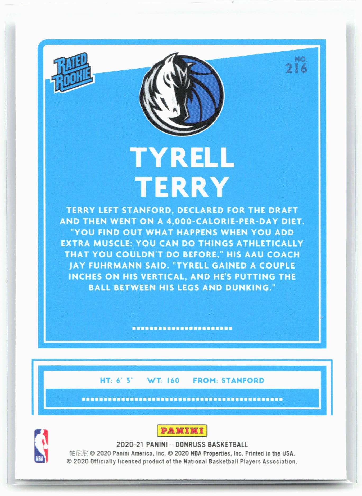 2020-21 Donruss #216 Tyrell Terry