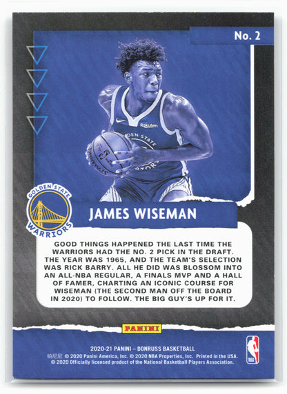 2020-21 Donruss #2 James Wiseman Great X-Pectations