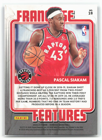2020-21 Donruss #28 Pascal Siakam Franchise Features