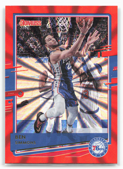 2020-21 Donruss #176 Ben Simmons Holo Orange Laser