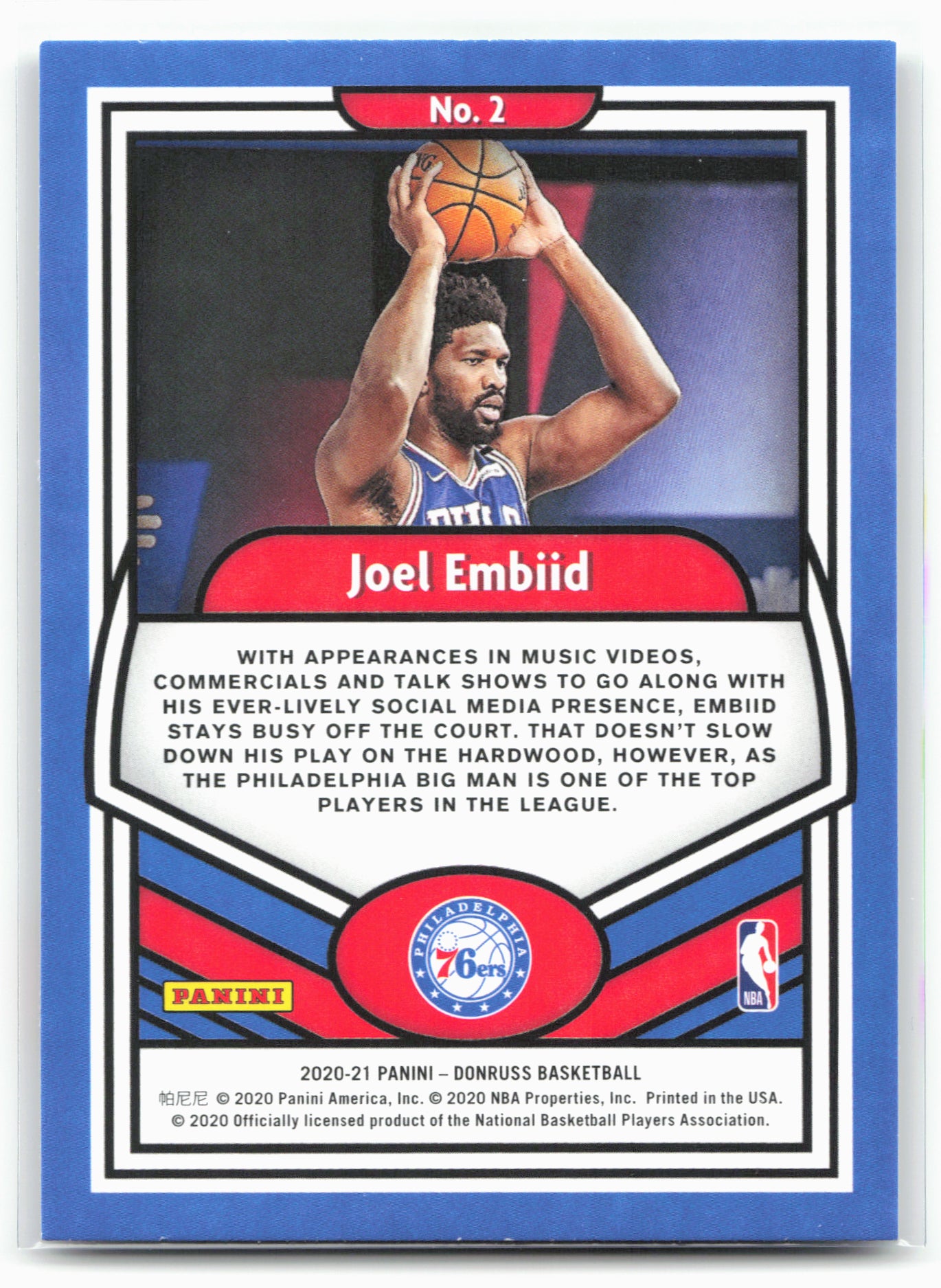 2020-21 Donruss #2 Joel Embiid Complete Players