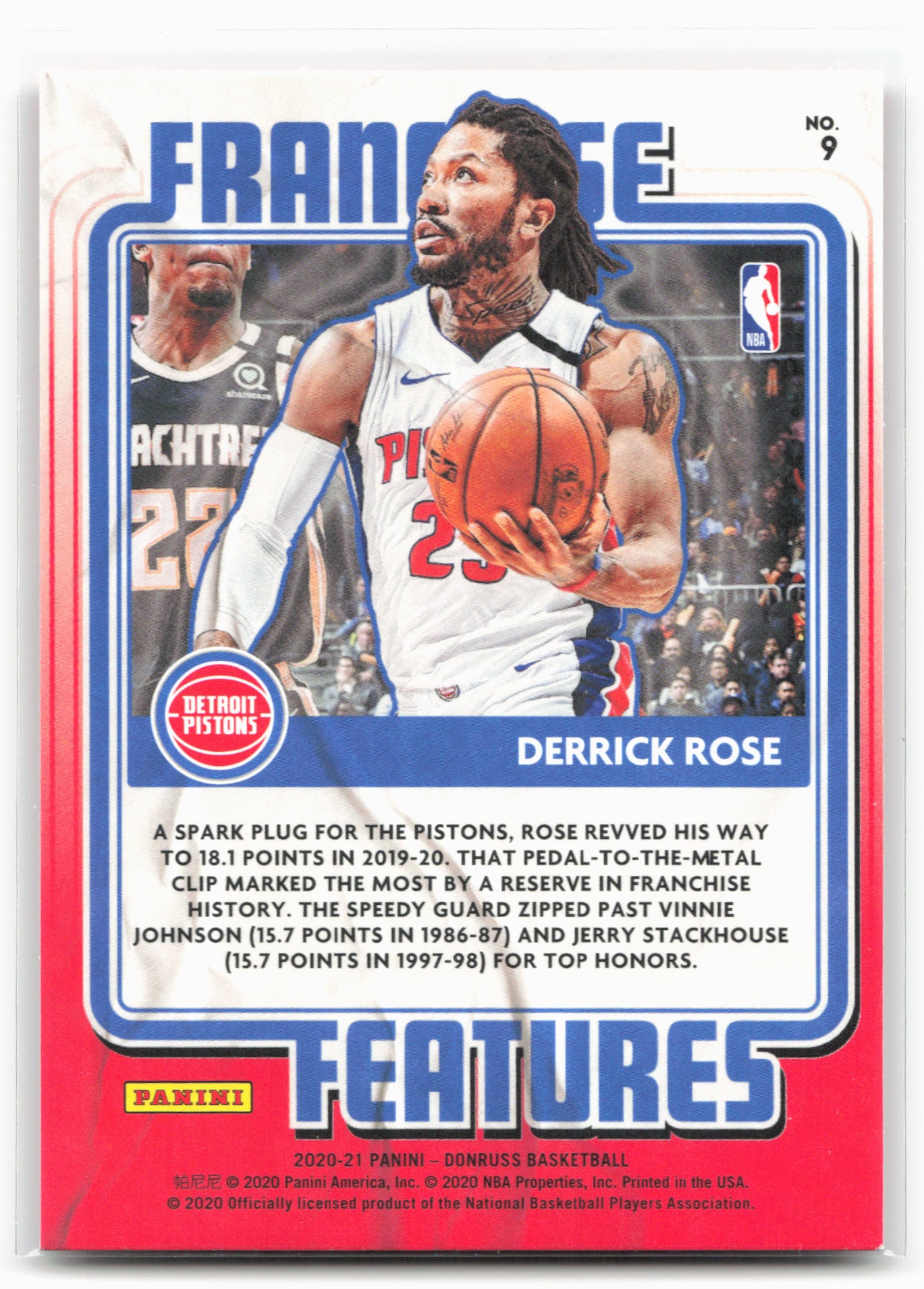 2020-21 Donruss #9 Derrick Rose Franchise Features
