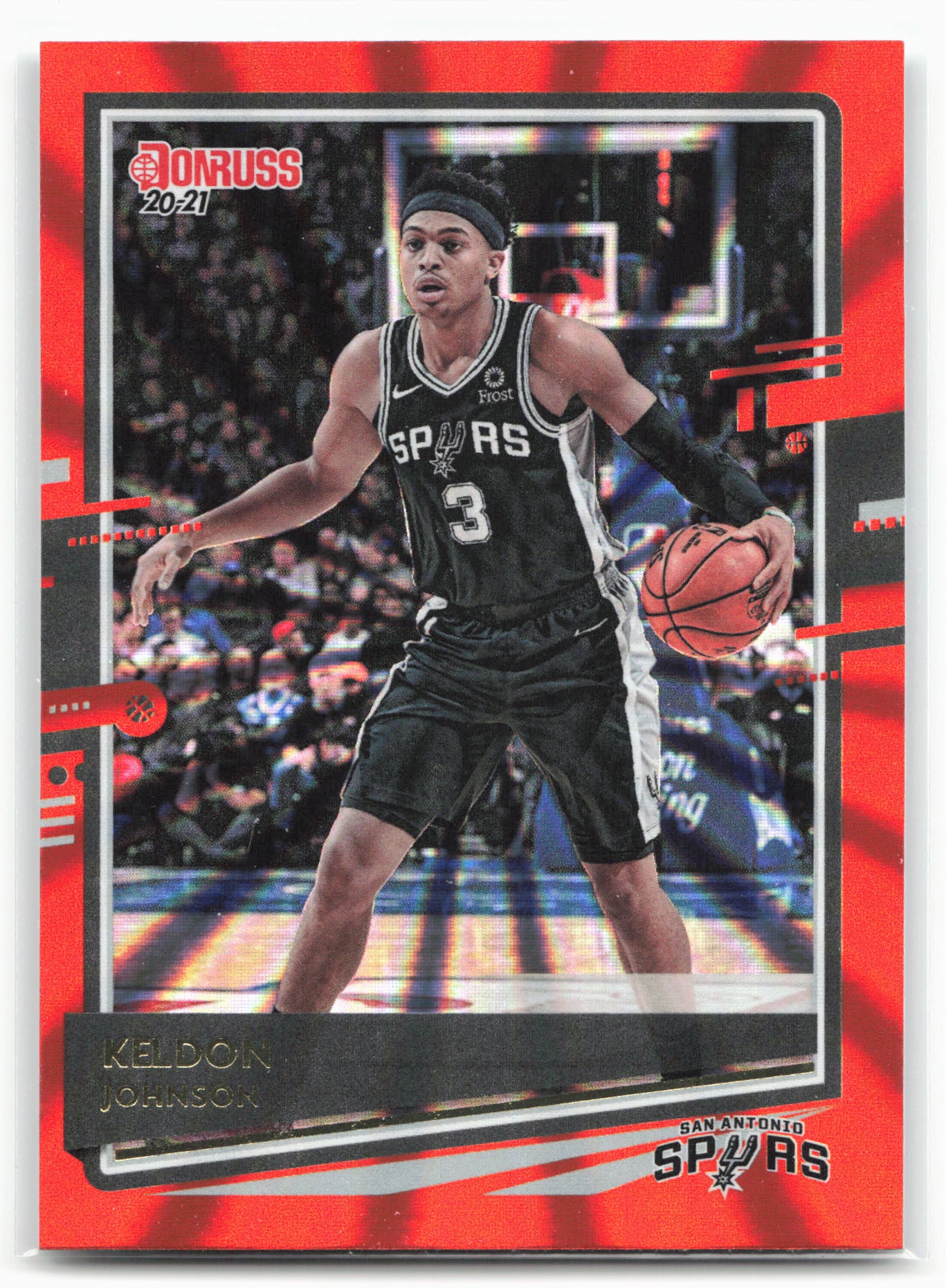 2020-21 Donruss #152 Keldon Johnson Holo Orange Laser