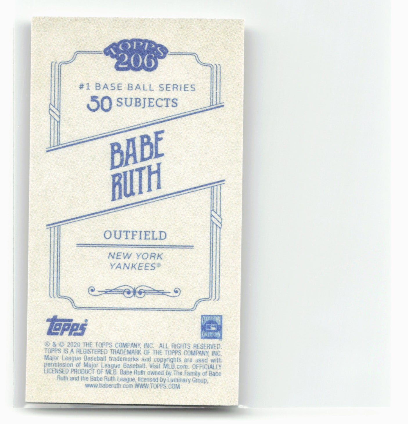 2020 Topps 206 #NNO Babe Ruth