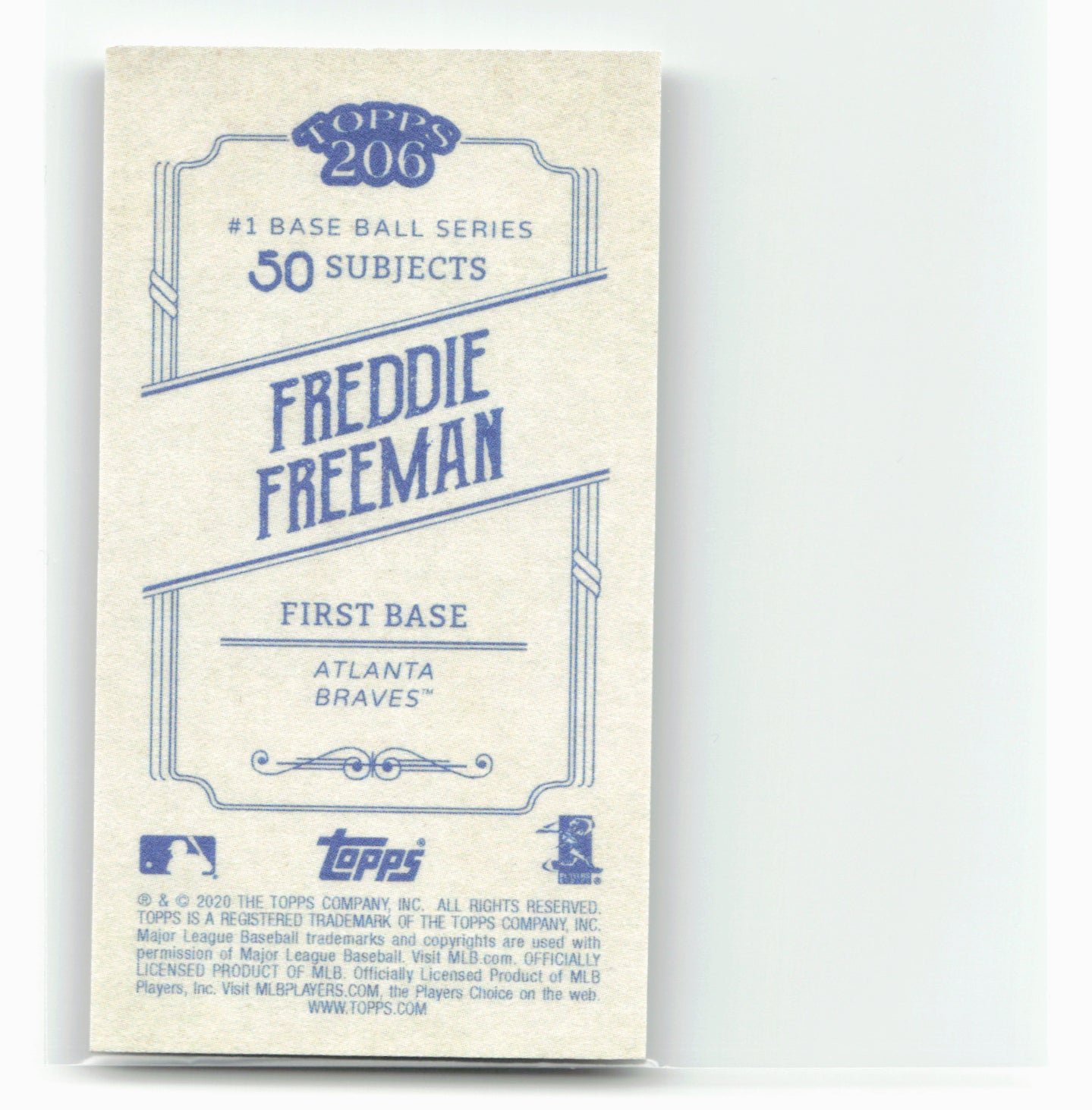 2020 Topps 206 #NNO Freddie Freeman