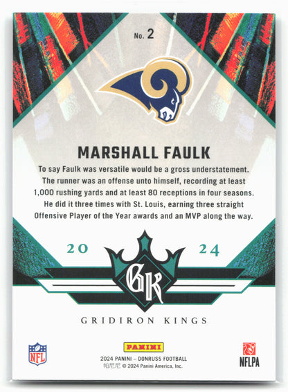 2024 Donruss #2 Marshall Faulk All-Time Gridiron Kings 28553