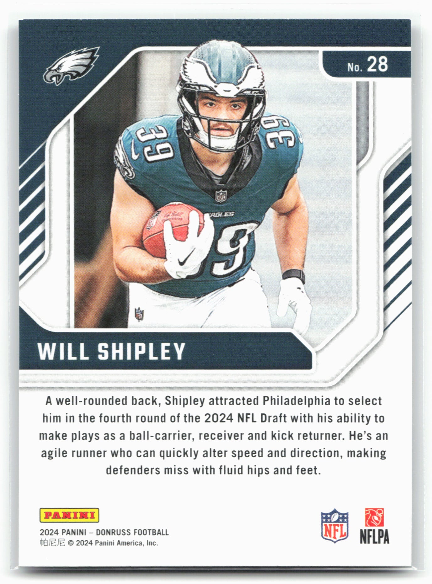 2024 Donruss #28 Will Shipley Elite Series Rookies 28554