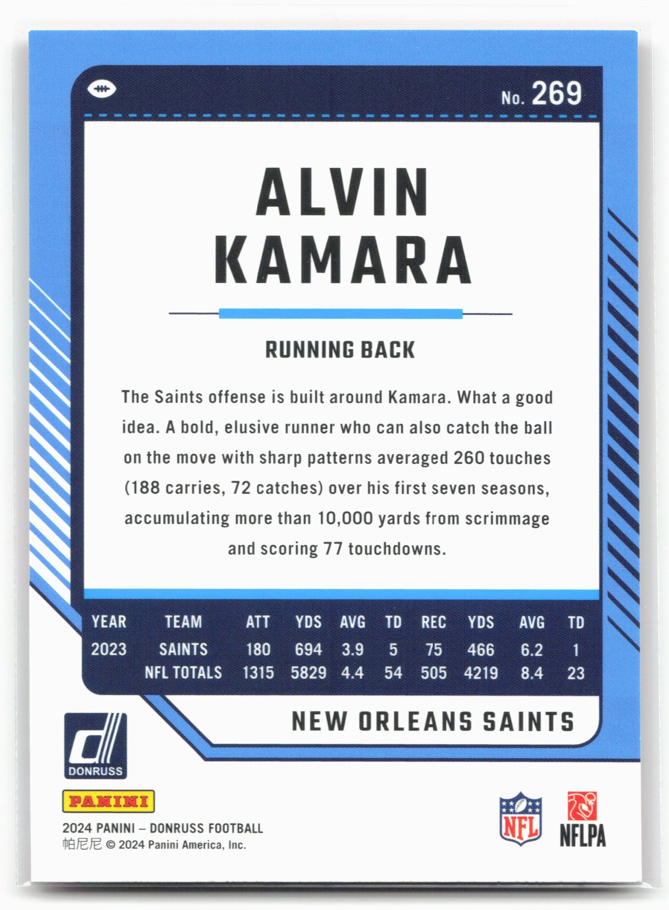 2024 Donruss #269 Alvin Kamara Press Proof Red 28555