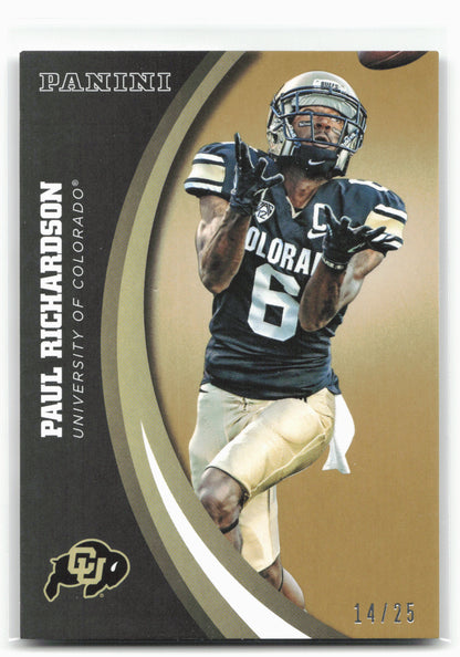 2016 Panini Colorado Buffaloes #37 Paul Richardson Gold #/25