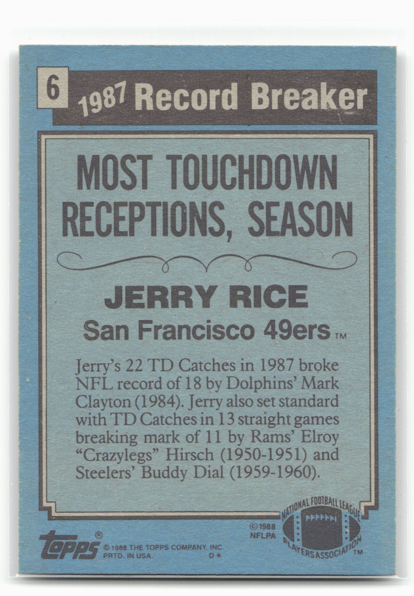 1988 Topps #6 Jerry Rice