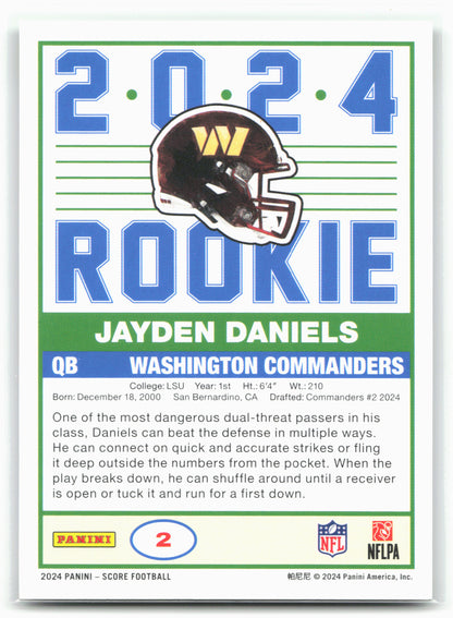 2024 Score #2 Jayden Daniels 35th Anniversary Rookies 28566