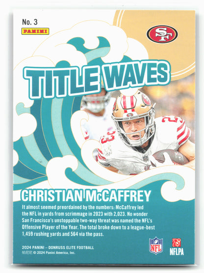 2024 Donruss Elite #3 Christian McCaffrey Title Waves Green 28568