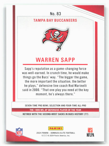 2024 Donruss Elite #83 Warren Sapp Green Disco 28570