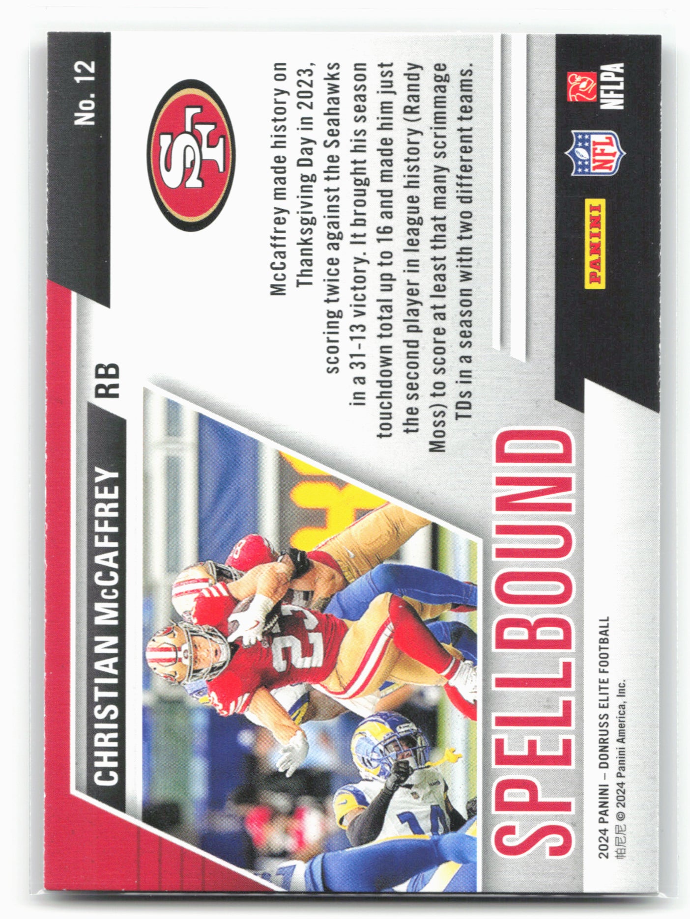 2024 Donruss Elite #12 Christian McCaffrey Spellbound Green 28574