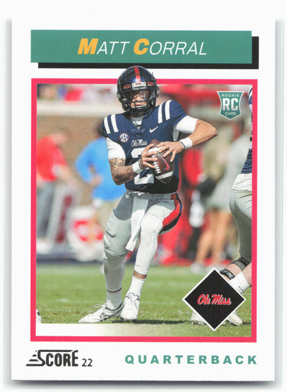 2022 Score #TB2 Matt Corral 1992 Throwback Rookie 28580