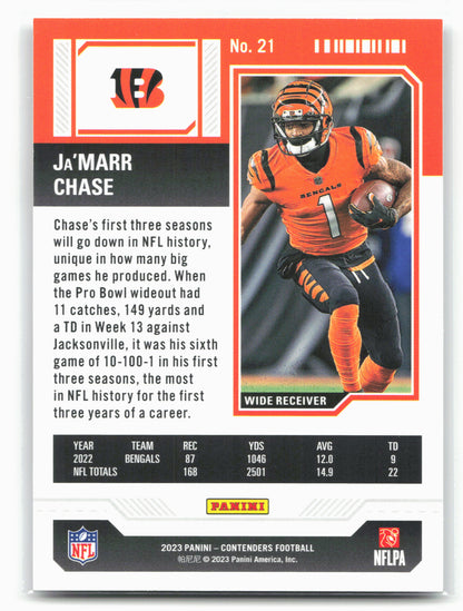 2023 Panini Contenders #21 Ja'Marr Chase 28586