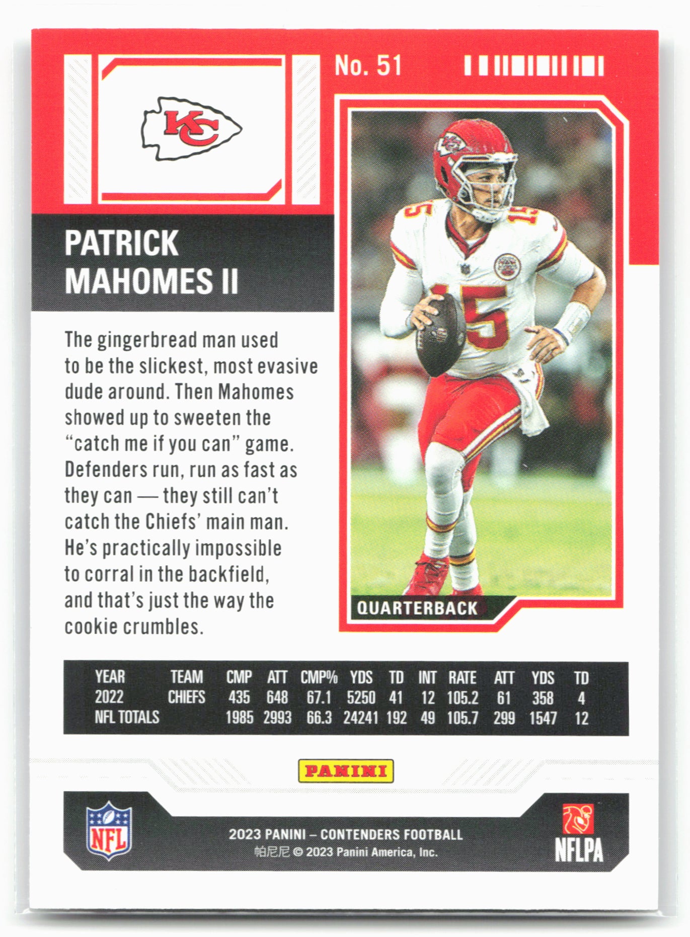 2023 Panini Contenders #51 Patrick Mahomes II Season Ticket Retail 28588