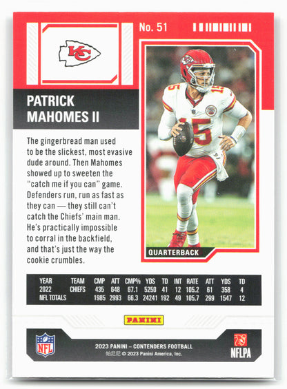 2023 Panini Contenders #51 Patrick Mahomes II Season Ticket Retail 28588