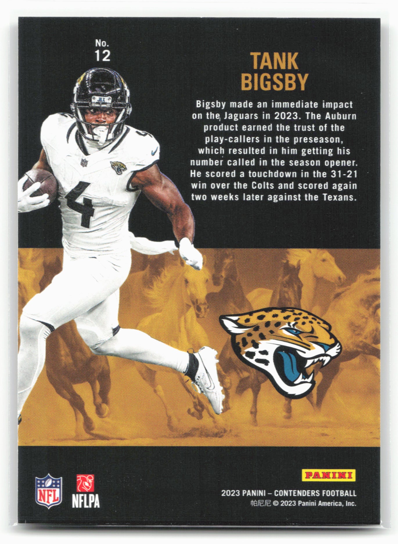 2023 Panini Contenders #12 Tank Bigsby Rookie Stallions 28592