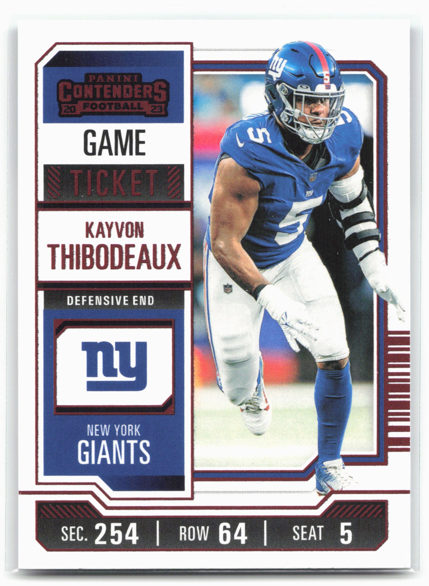 2023 Panini Contenders #76 Kayvon Thibodeaux Game Ticket Red