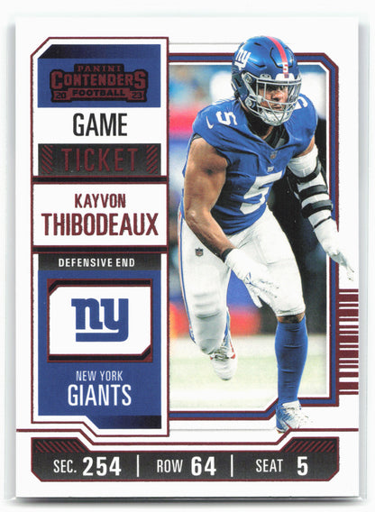 2023 Panini Contenders #76 Kayvon Thibodeaux Game Ticket Red