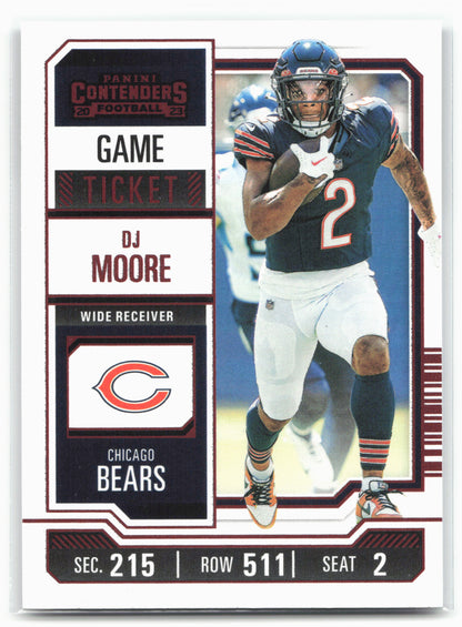 2023 Panini Contenders #18 DJ Moore Game Ticket Red