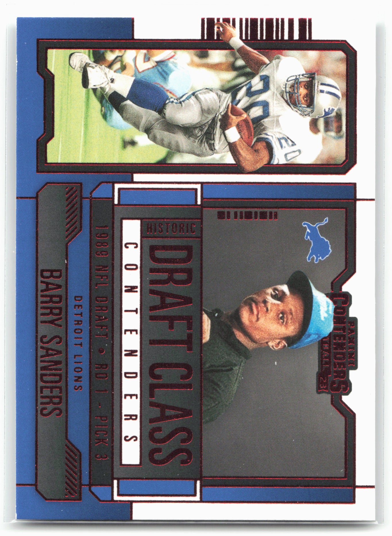 2023 Panini Contenders #HDC-BSA Barry Sanders Draft Class Contenders Red