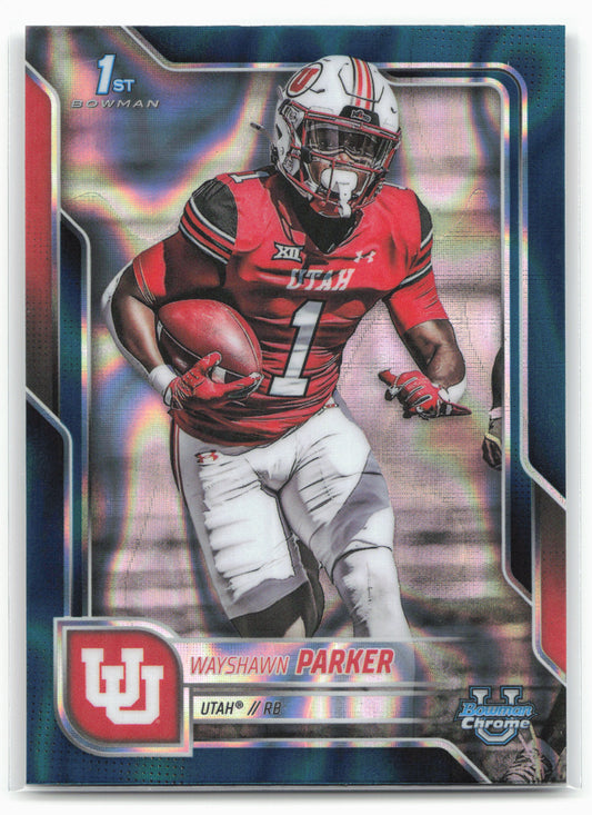 2025 Bowman University Chrome #99 WayShawn Parker Teal Lava Refractor