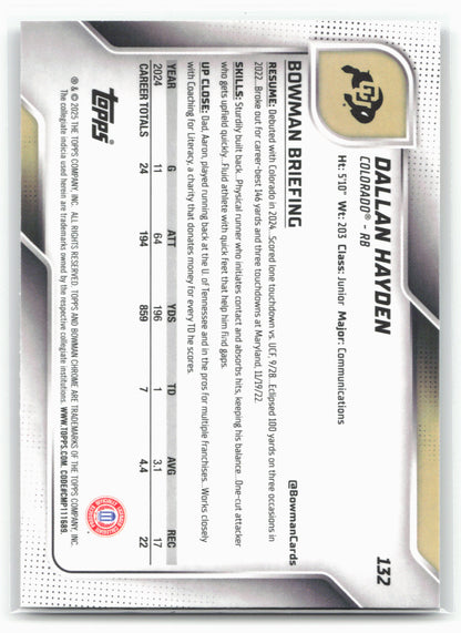 2025 Bowman University Chrome #132 Dallan Hayden 28610