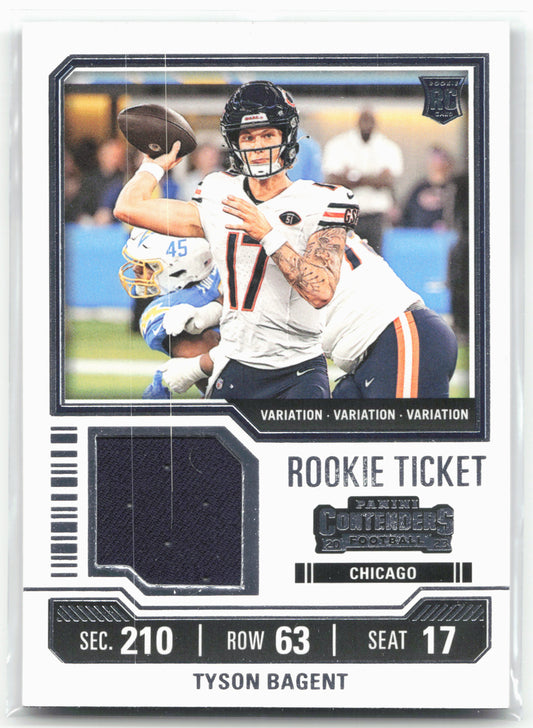 2023 Panini Contenders #TS34V Tyson Bagent Rookie Ticket Swatches Variations