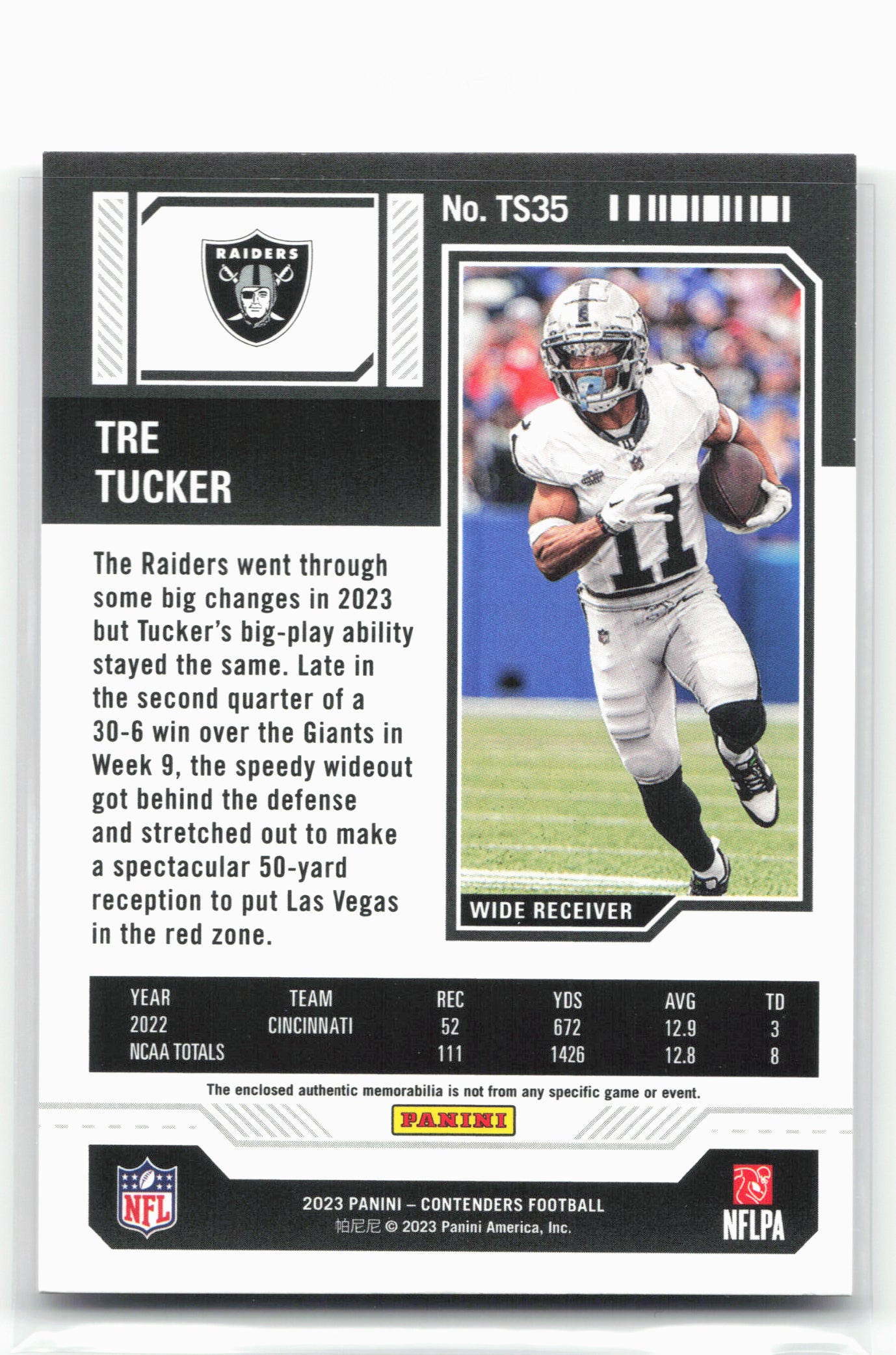 2023 Panini Contenders #TS35 Tre Tucker Rookie Ticket Swatches