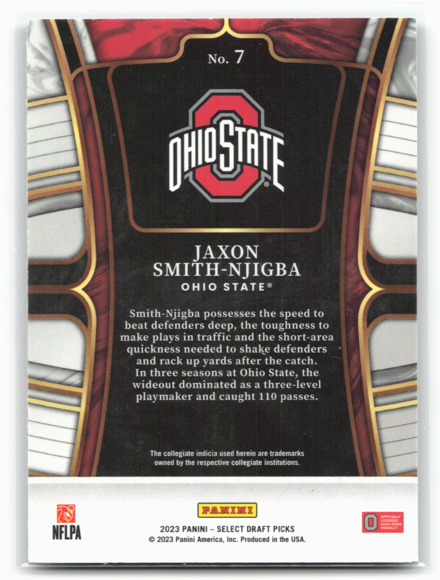 2023 Panini Select Draft Picks #7 Jaxon Smith-Njigba