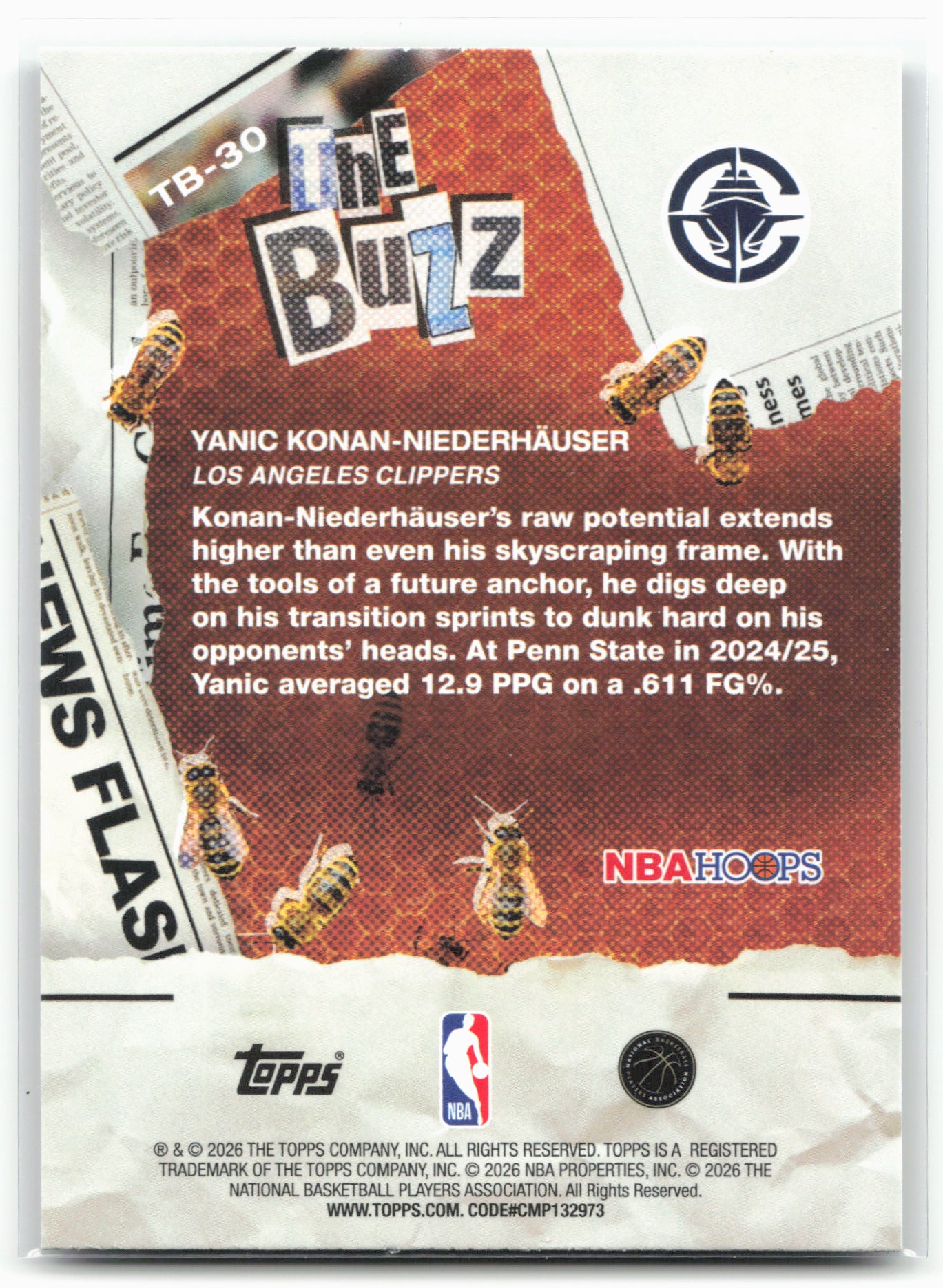 2025-26 Hoops #TB-30 Yanic Konan-Niederhäuser The Buzz