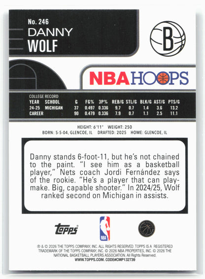 2025-26 Hoops #246 Danny Wolf 28641