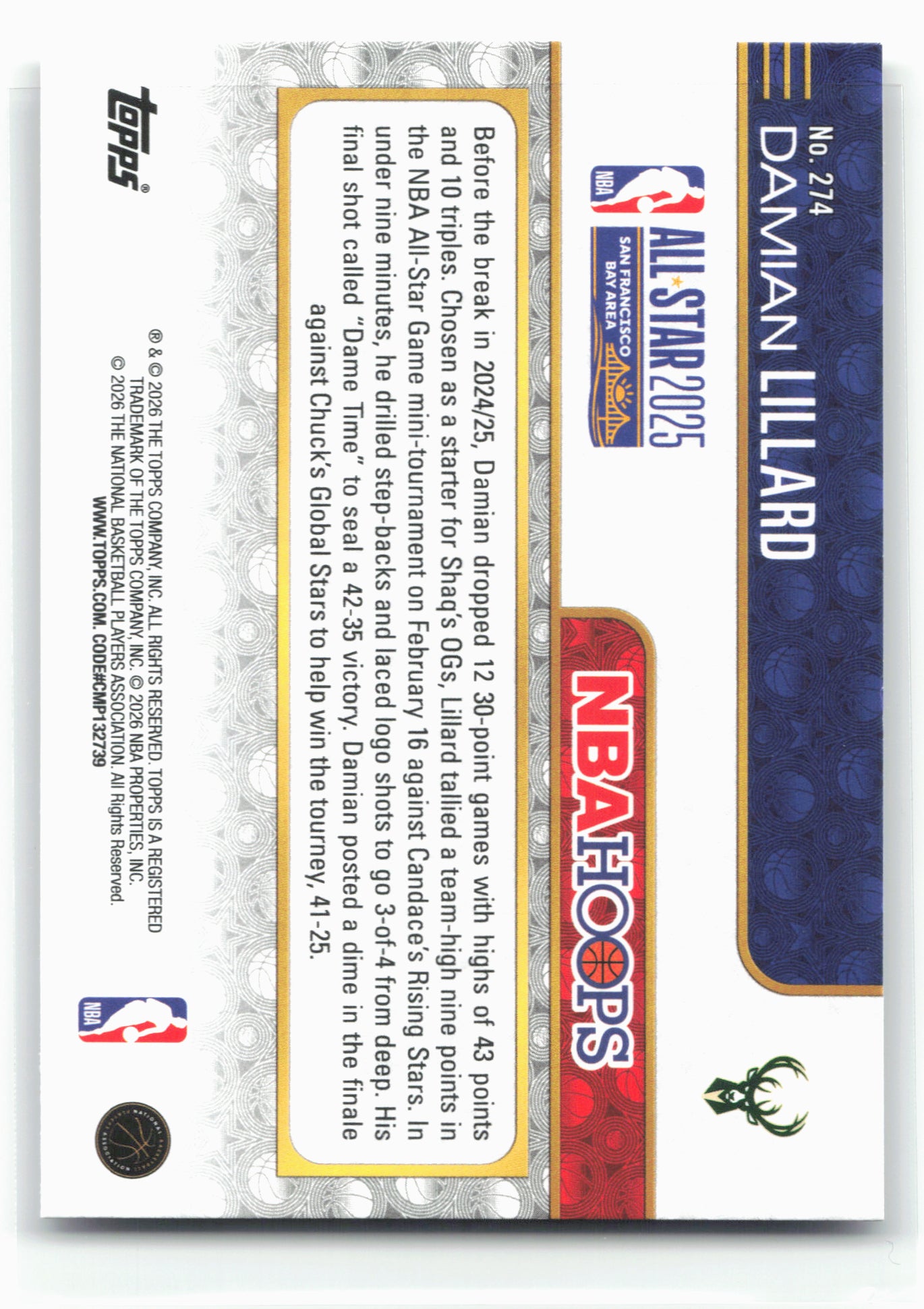 2025-26 Hoops #274 Damian Lillard
