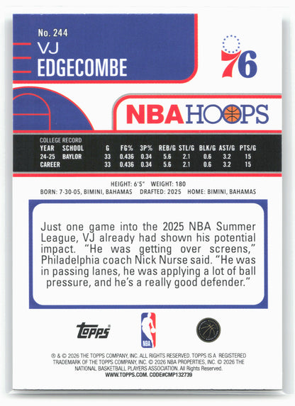 2025-26 Hoops #244 VJ Edgecombe 28661