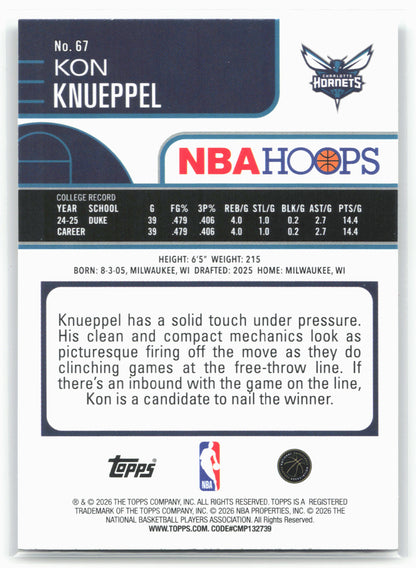 2025-26 Hoops #67 Kon Knueppel 28662