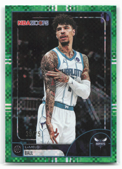 2025-26 Hoops #185 LaMelo Ball Light Burst Green #/75