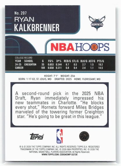 2025-26 Hoops #207 Ryan Kalkbrenner 28676