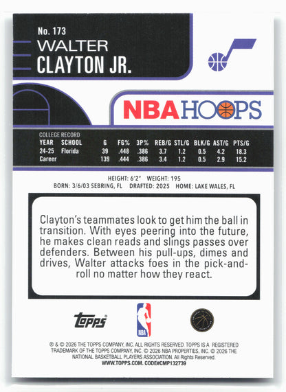 2025-26 Hoops #173 Walter Clayton Jr. 28678