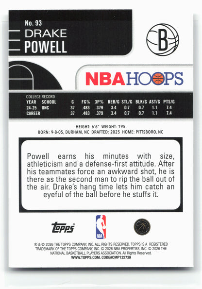 2025-26 Hoops #93 Drake Powell 28679