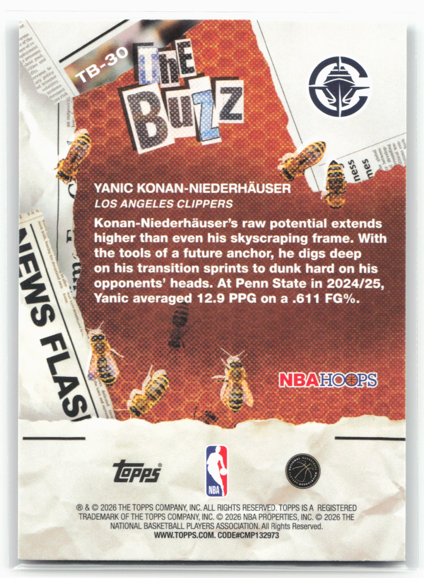 2025-26 Hoops #TB-30 Yanic Konan-Niederhäuser The Buzz Green Hoops